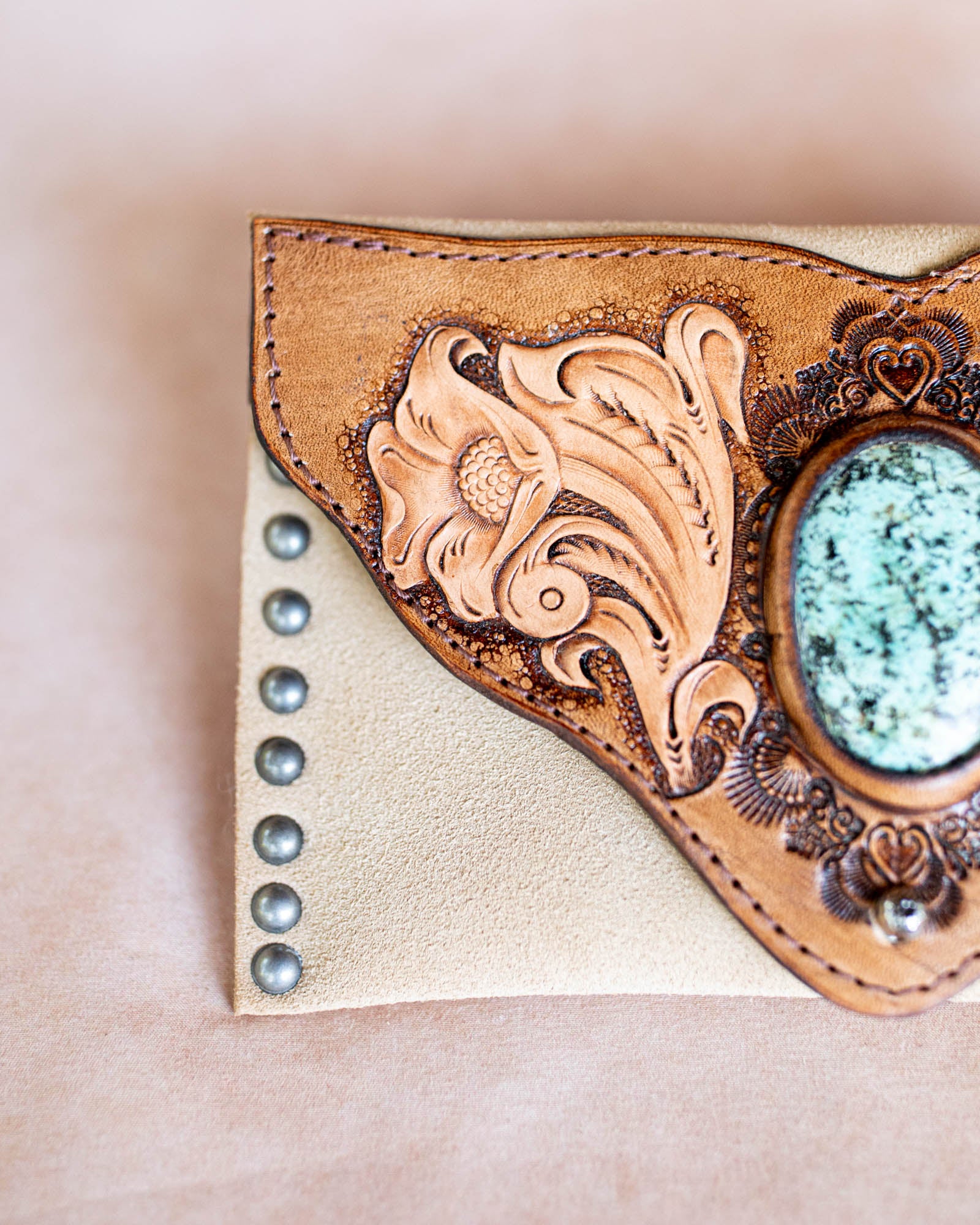 Western Floral Pouch with African Turquoise