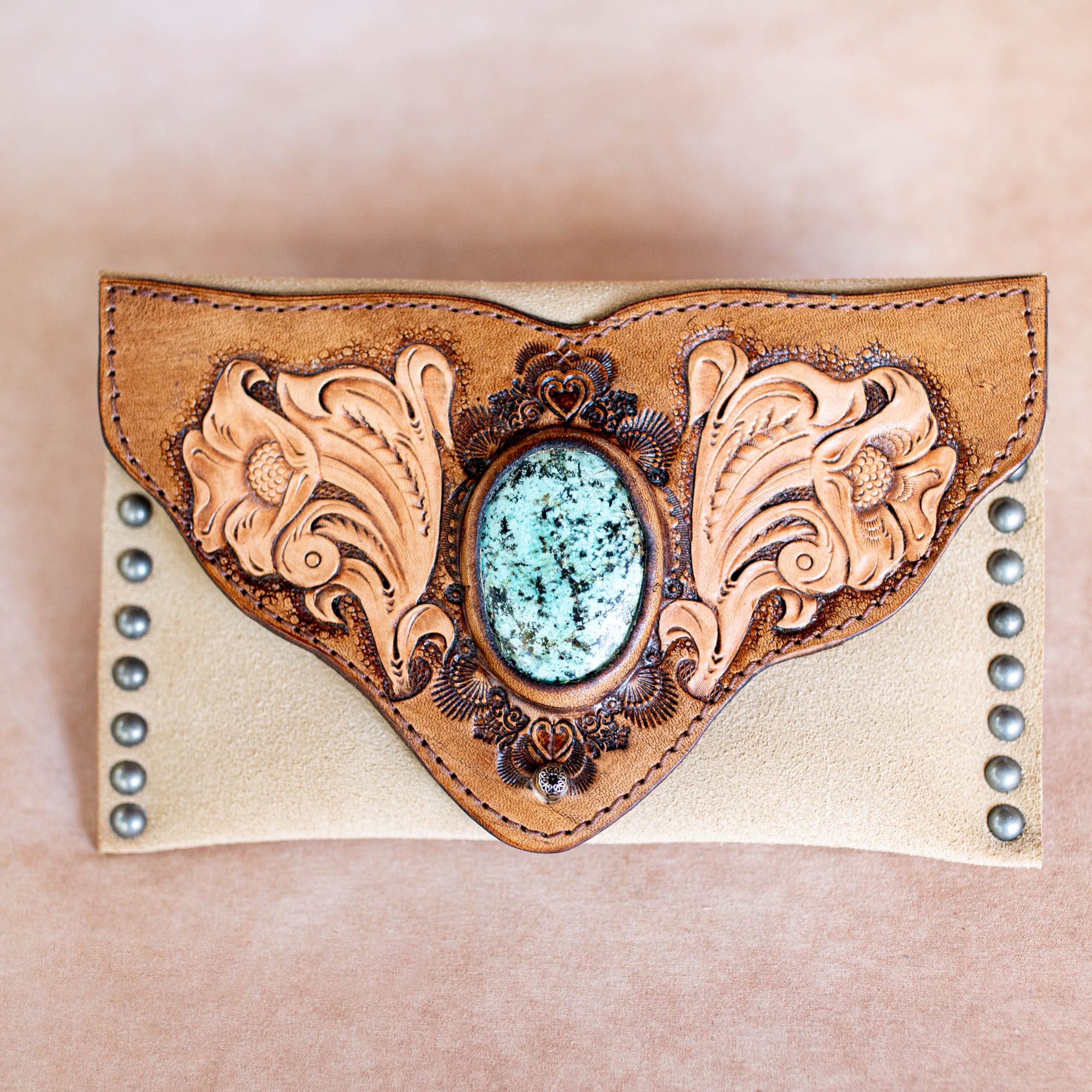 Western Floral Pouch with African Turquoise