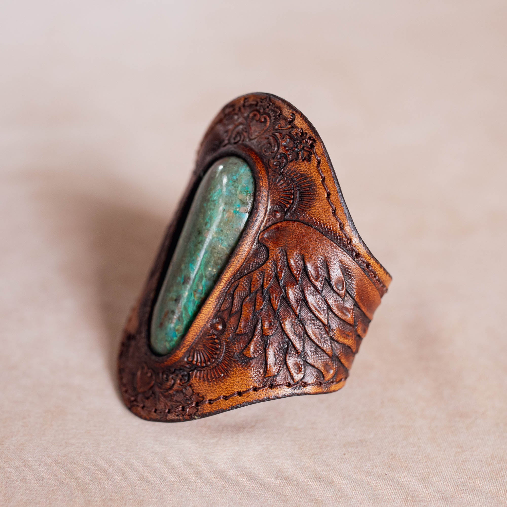 Guardian Wings Cuff with Chrysocolla - Buffalo Girl®