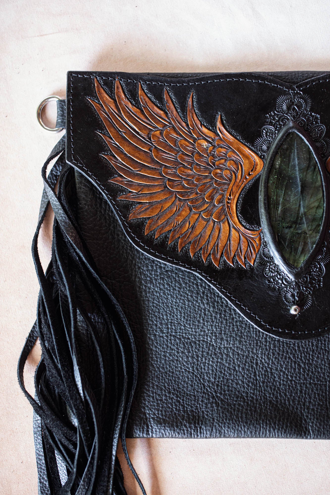 Guardian Wings Gypsy Wanderer Bag with Labradorite