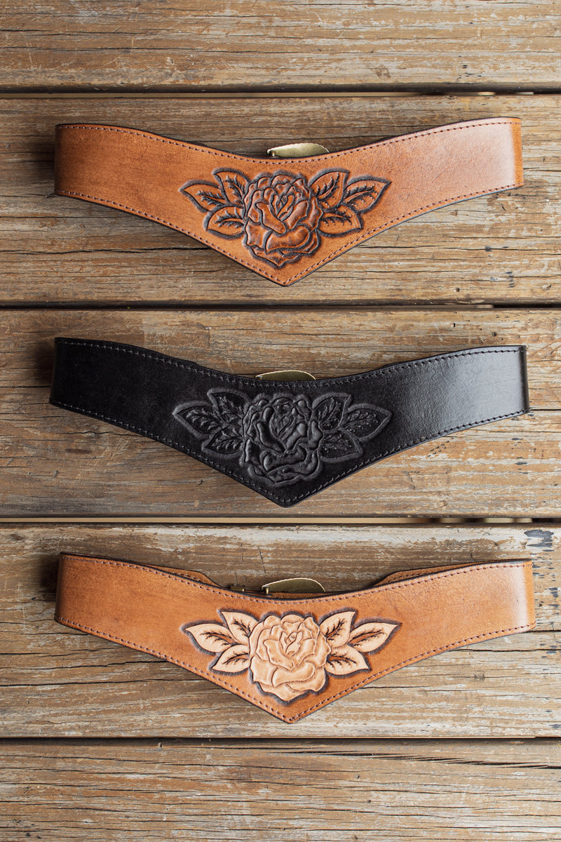 Hand Carved Rose Belt